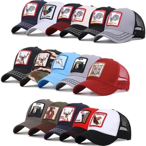 Adult Men Animal Embroidery Baseball Caps Trucker Caps Breathable Women Outdoor Casual Cotton Hip Hop Mesh Hat