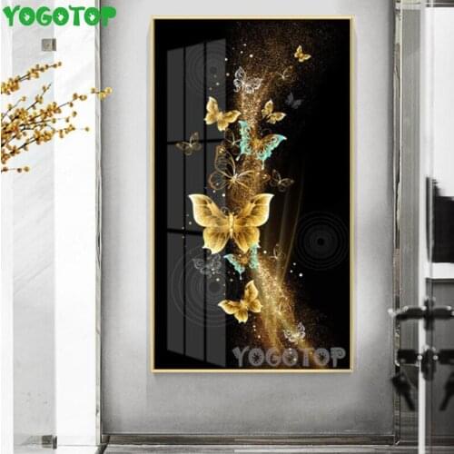 Large Abstract golden butterfly full drill mosaic Diamond Painting Cross Stitch Diy Diamond Embroidery puzzle Decor 5d YY4755
