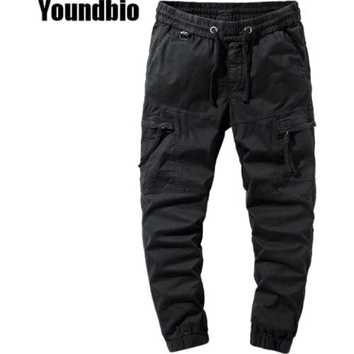 New Casual Men Pants Multi-pocket Pure Cotton Breathable Overalls Trousers Classic Fashion Running Sports Pants Men