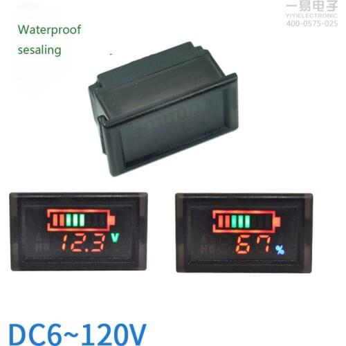 DC 6-120V LED Screen Double Display Coulombmeter Volmeter Electrical Digital Voltage Meters Portable Digital Voltmeter