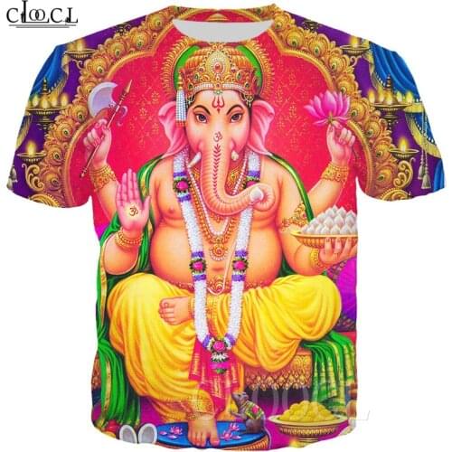 CLOOCL Summer Ganesh T-Shirt Elephant-Headed Hinduism God Ganesha 3D Printing Unisex Tee Women Men Summer T Shirts Streetwear