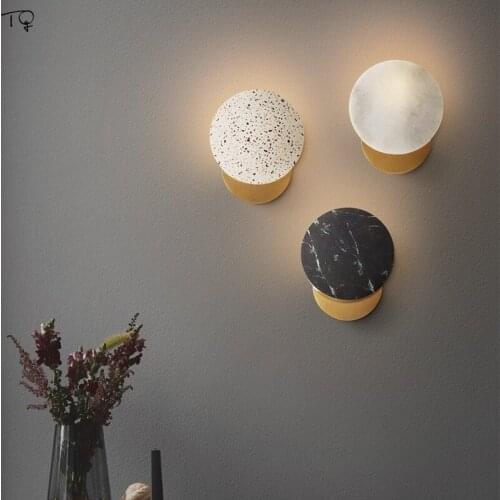 Northern European Ins Terrazzo Decorative Wall Lamp Atmosphere Marble Light Aisle Living Room Background Bedside Bedroom Kitchen
