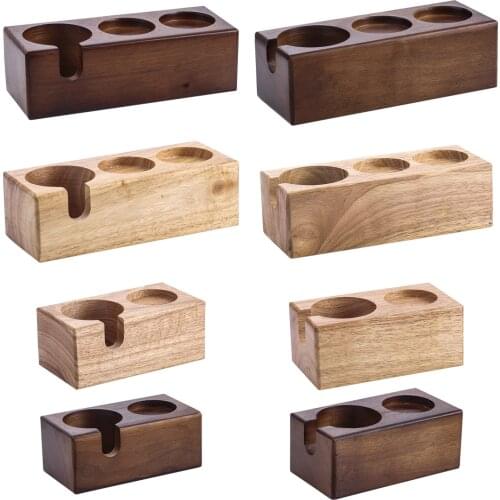 Beech Wood Coffee Tamper Holder Station Tamping Stand Rustic Barista Tools