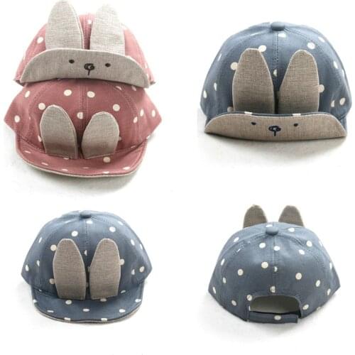 Dot Baby Caps and Hats Girl Boys Cap Summer Hats For Boy Infant Sun Hat With Ear 2017 Sunscreen Baby Girl Hat Accessory MZ34