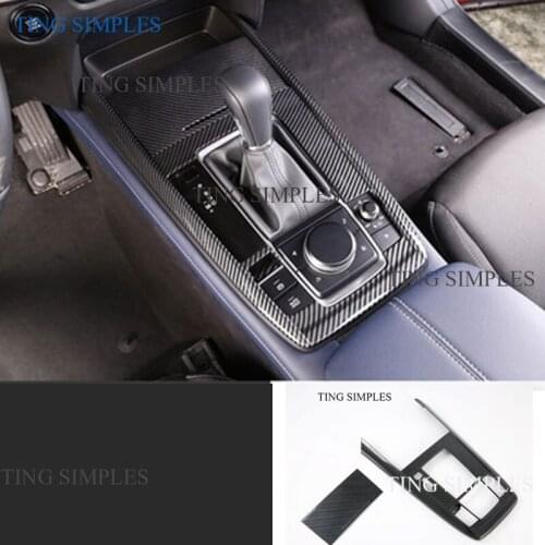 For Mazda Cx-30 Cx30 2020 2021 Carbon Fiber Center Console Gear Panel Frame Gear Shift Panel Cover Trim Accessories Left hand