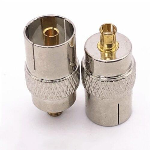 1pcs MCX Male to IEC DVB-T TV PAL Female RF Coaxial Connector Adapters