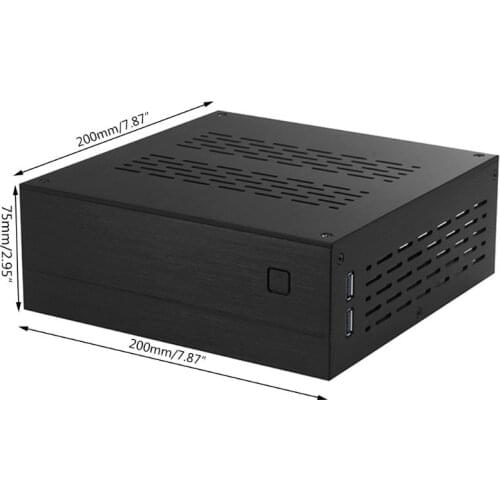 B01 Mini ITX Computer Case Chassis Aluminum/Glass Briefcase Home Theater Computer Box Desktop PC Enclosure