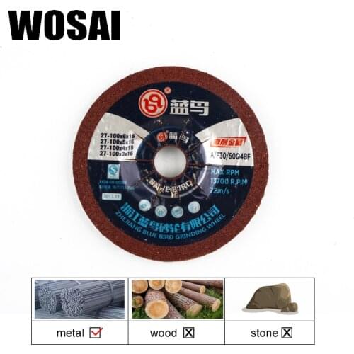 WOSAI 100mm Circular Resin Grinding Wheel Saw Blades Cutting Wheel Disc For Metal Cutting