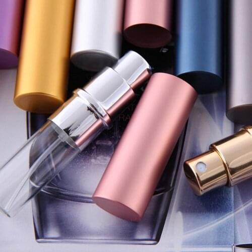 5ml Refillable Mini Perfume Spray Bottle Aluminum Spray Atomizer Portable Travel Cosmetic Container Perfume Bottle Travel Kit