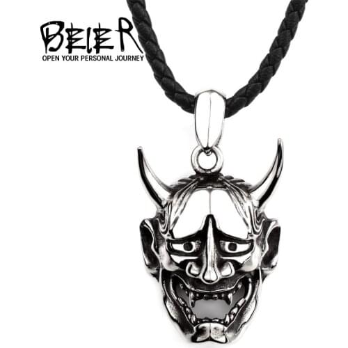 Beier Fashion Vintage Women Men Prajna Stainless Steel Pendant Chain Necklace Jewelry LLBP8-487P