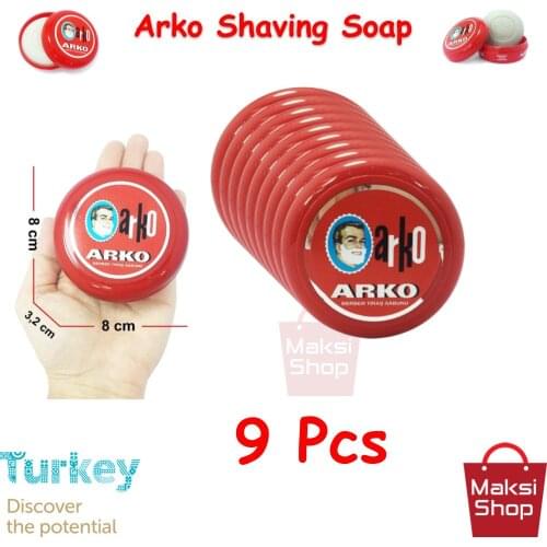Arko Shaving Soap 90 g * 9 Pcs Bowl Razor Shaving Soap Abundant Foam Cleaning Easy Cleaning Easy Rinsing Face does Not irritate
