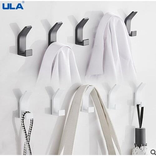ULA Wall Hook Black Towel Hook Rack Bathroom Robe Hooks Wall Hanger Clothes hooks Hat Coat Handbag Metal Kitchen Rack