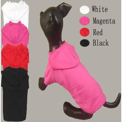 Pet Dog Solid Color Clothes Puppy Cotton Blend T-shirt Small Teddy Hooded Coat Sweatshirt