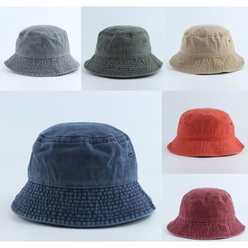 Bucket hat панамы fishing hat Summer hats for women Denim solid color men hat Leisure outdoor Sun protection basin hat