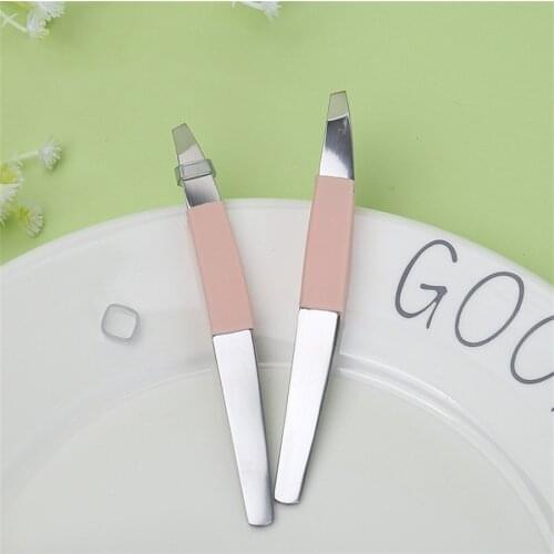 Stainless Steel Eyebrow Tweezer Anti-Skid Single One Piece Package Close Top Hair Removing Tool Beauty Makeup Tool E1038