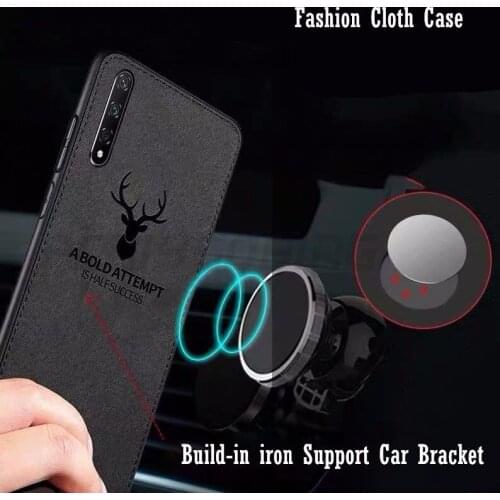 Rugged Cloth Case for Huawei Y7p Y8p Y8S Y9S Nova 5T 7i 3i 3 Y7 Y6 2018 Y9 Prime 2019 Embed Iron Sheets Cover Elk Deer Shell