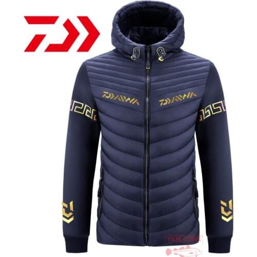 Daiwa for Fishing Down Jacket Coat Men Outdoor Sport Solid Thicken Fishing Jacket Warm Men Winter Clothes For Fishing Clothing
