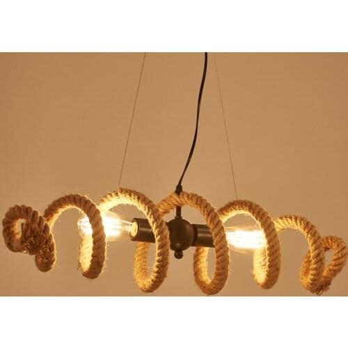 Nordic retro industrial Loft pipe rope chandelier cafe bar personalized clothing shop Chandelier lamp