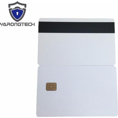 10pcs White SLE4442 contact chip pvc smart card with Hico magnetic stripe