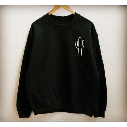 Cactus sweatshirt Unisex fashion tumblr sweatshirt moletom do tumblr pullovers high quality jumper Cactus casual tops