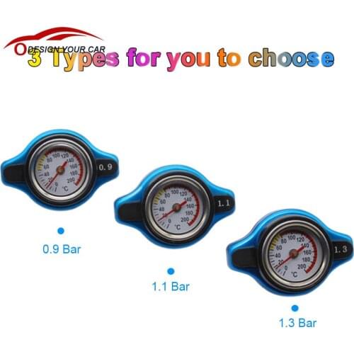 Universal 0.9/1.1/1.3Bar Tank Cover Thermo Thermostatic Radiator Cap Cover with Water Temperature Gauge for Ford Focus 2 Bora