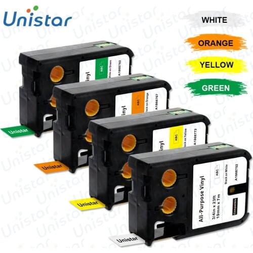 Unistar 1868752 1868772 1868767 1868782 All-Purpose Vinyl Labels compatible for DYMO XTL Label Makers 19mmx7m 3/4" Label Maker