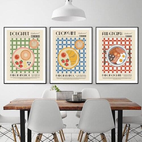 Japanese Korean Foods Wall Art Print Picture Cartoon Cooking Noodle Breakfast Kimchi Sushi Poster Canvas Painting Kitchen Decor
