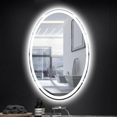 Bathroom mirror oval mirror led bathroom mirror nordic makeup mirror wall light mirror front light wall lamp bathroom 110-265V