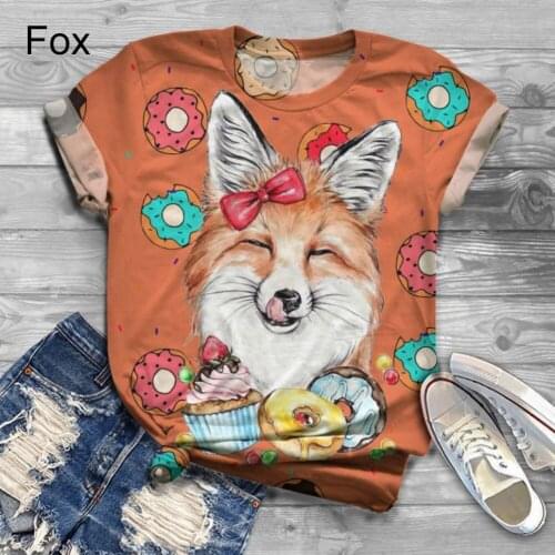 Fashion T-shirt Women Harajuku Tops Plus Size Women Short Sleeve 3D Animal Printed O-Neck Top T-Shirt Camiseta Mujer футболка