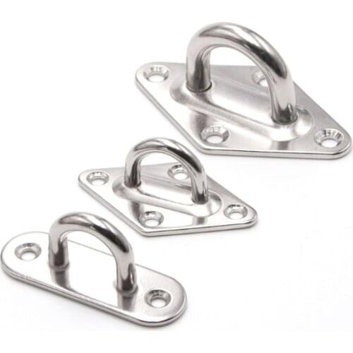 M5 M6 M8 Stainless Steel Lock Hasps Door Hinges buckle boat buckle shade sail accessories eye plate Diamond/Oval shape 1pcs