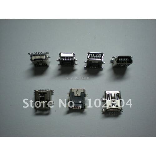 100 Pcs Per Lot Mini USB Jack Female Connector 5pin SMT 180 Degree Used for Digital Products