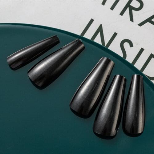 20pcs/opp Metallic Ballerina Full Cover Press on Nails Acrylic Fake Nails Coffin False Nails Nail Art Coffin False Nails