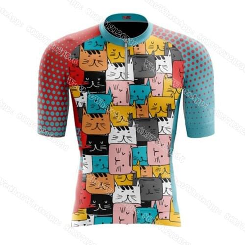 2021 Cartoon Cycling Jersey Men Half Zipper Bike Clothes Uniform Summer Quick Dry Breathable Bicycle Sportswear Shirts Maillot