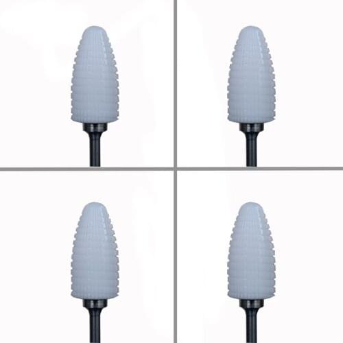 4pcs White Ceramic Pedicure Drill Bit - XXL Pedicure Bit - Fine