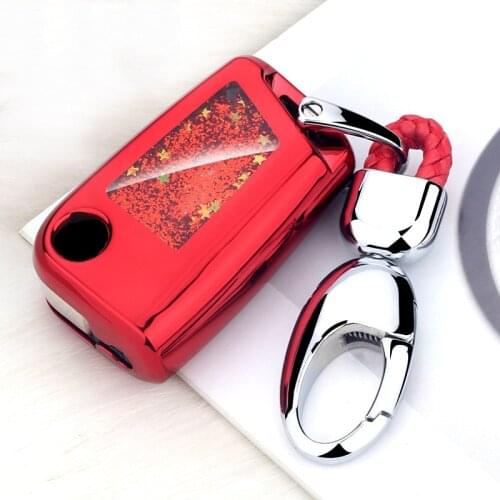 For Volkswagen VW Golf 7 mk7 Seat Ibiza Leon FR 2 Altea Aztec For Skoda Octavia Colorful Quicksand Soft TPU Car Key Case Cover