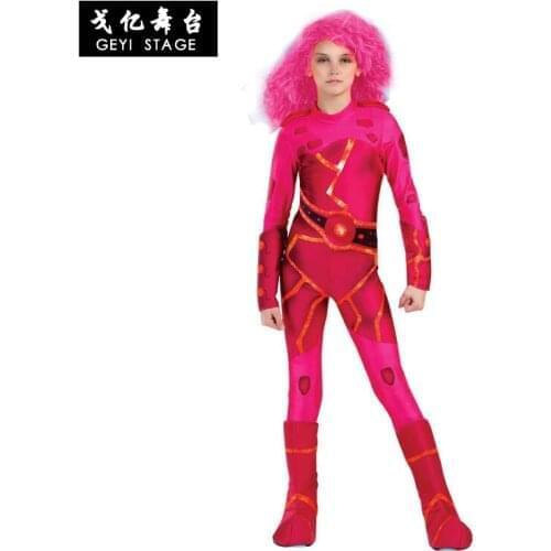 Halloween Cosplay Girl Kids Jumpsuit for Baby Girls Costume Rose Red Hells Angel Devil Party Vampirina Lava Girl Demon Costume
