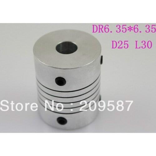 DR 6.35mm x 6.35mm CNC Flexible Coupling Shaft Coupler Encode Connector D25 L30