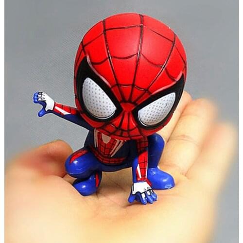 Disney 8cm Spiderman PVC Action Toy Figures Cartoon Anime Marvel Hero Model Doll Kawaii Cute Childer Kids Toys Birthday Gift