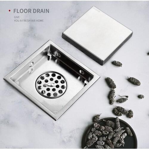 Square Design Tile-in Floor Shower Drain Deodorant Center Quadrate Floor Drains for Bathroom Kitchen Balcony