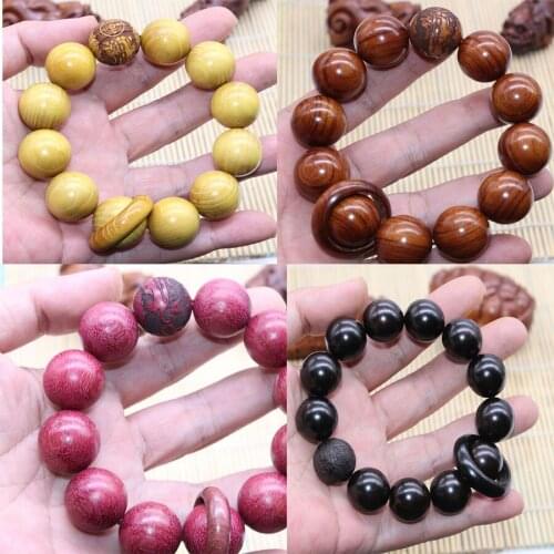 Blood Sandalwood Wood Carving Men and Women Bracelets African Purple Sandalwood Bracelet Crafts Beads Gifts