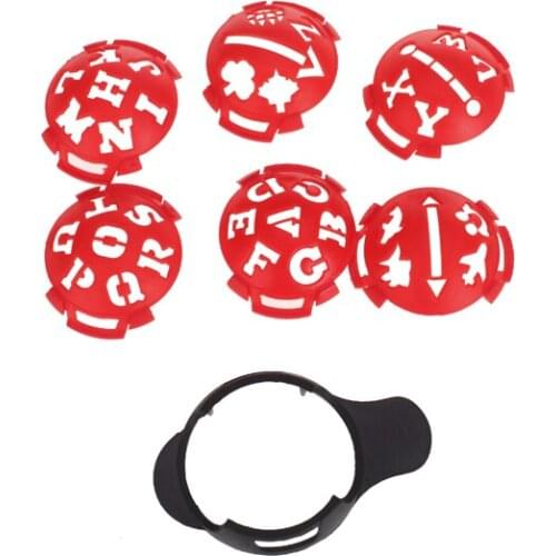 6 Piece Golf Ball Coating Template Drawing Marker with Base - Golf Ball Alignment Setting Tool