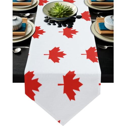 Red Maple Leaves Table Runner Country Wedding Decor Cake Tablecloth Placemat Dinning Table Decoration Table Runners