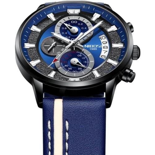 NIBOSI Leather Men Watch Top Brand Luxury 2020 New Fashion Outdoor Watch Men For Sports Wristwatch Relogio Masculino