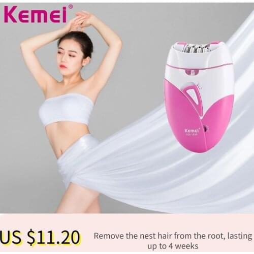 Kemei Rechargable Female Epilator Bikini Depilatory Legs Body USB Charger Women Shaver Hair Removal Electric Shaving Machine F30