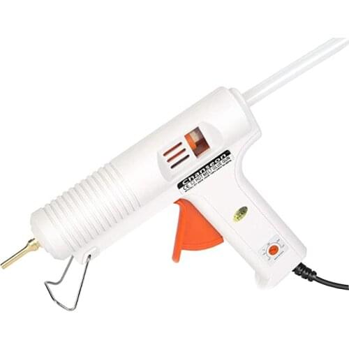 Professional Hot Melt Glue Gun Industrial Adjustable Temperature 5 Copper Nozzles for DIY Crafts and Quick Repairs