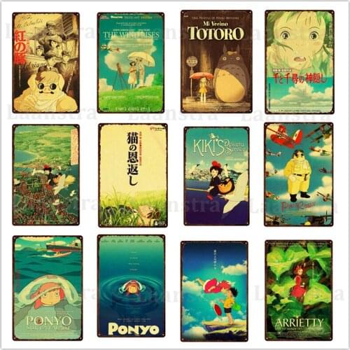 Retro Poster Feeling Iron Brand Home Decoration Wall Posters Japanese Anime Room Decor Movie Film Wall Picture for Living Room