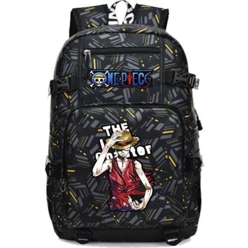 Chopper Luffy Chopper Skull Law Backpack Fashion Laptop Travel Backpack with USB port students Book School Bag Luminous