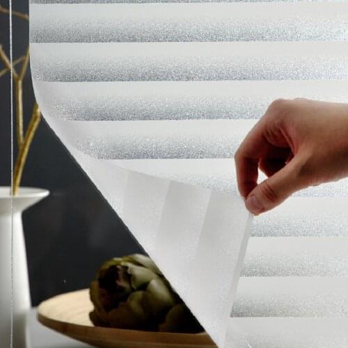 100cm Length Static Cling Window Film Vinyl Louver Frosted Privacy Protection Explosion-Proof Home Decoration Glass Sticker