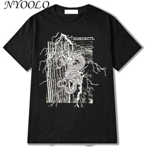 NYOOLO Harajuku Streetwear Lightning Dragon Print Short Sleeve Y2K T-Shirt Women Men Clothes Summer Gothic Hip Hop Punk Tops Tee