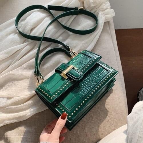 All-match small bag women bag 2021 new wave Korean version of the rivet messenger bag fashion retro shoulder small square bag